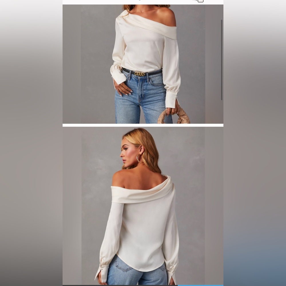 Elegant Off-Shoulder cream top